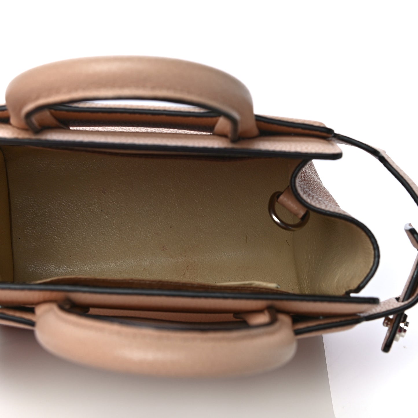 Grained Calfskin Nano Horizon Satchel Nude Pink