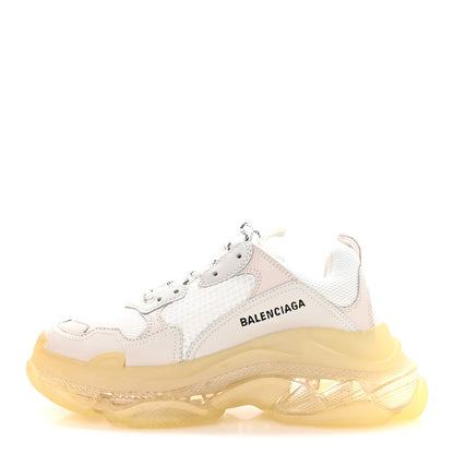 Balenciaga Fabric Mesh Clear Sole Womens Triple S Sneakers 41 White 1 of 8