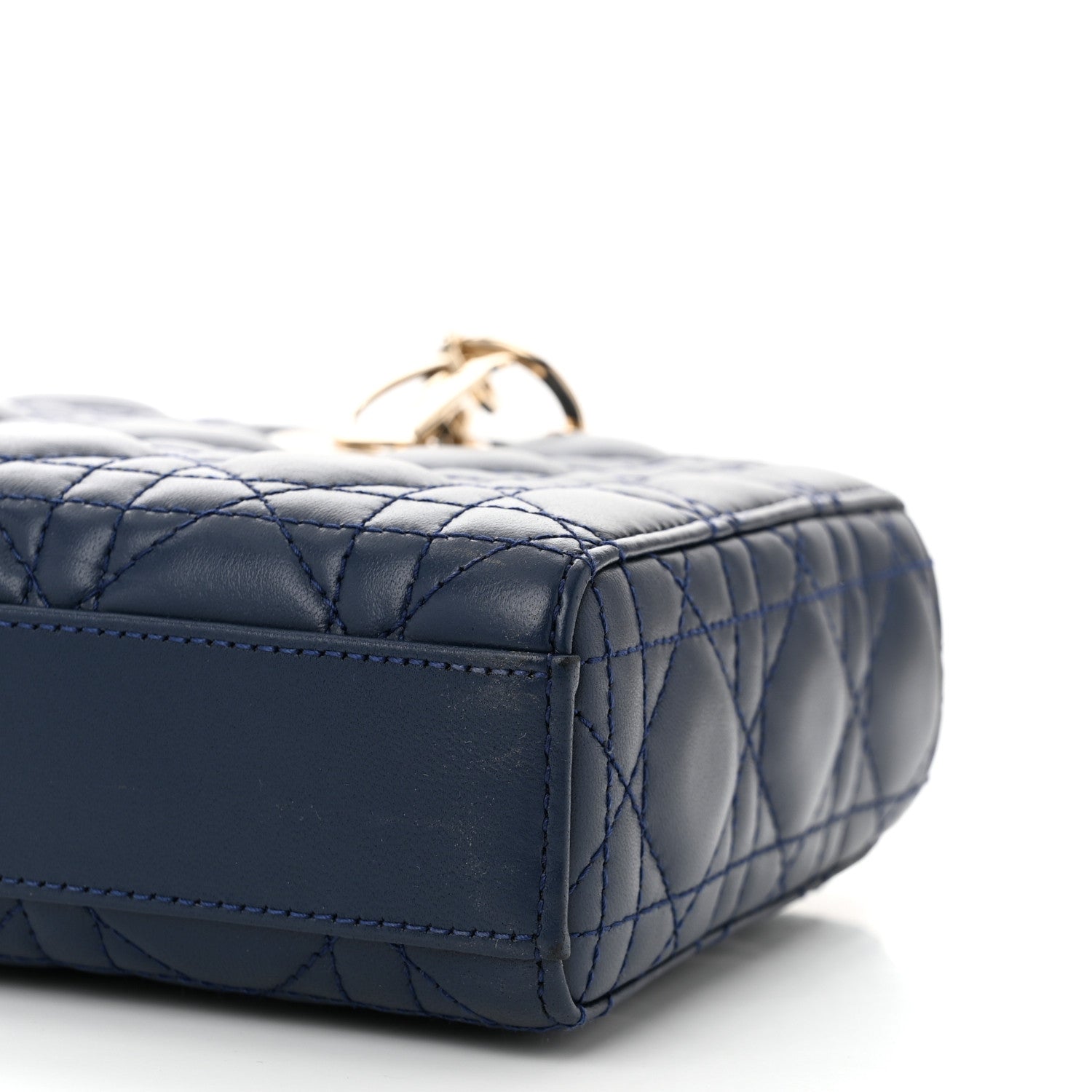 Christian Dior Lambskin Cannage Medium Lady D-Joy Blue 10 of 10