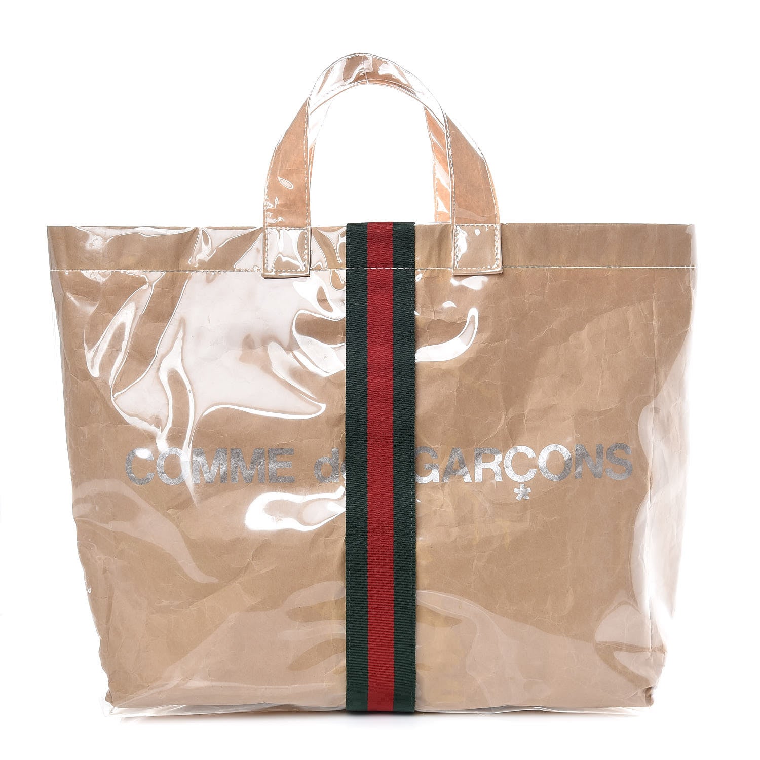 Gucci X Comme de Garçons Paper Plastic Web Shopper Tote 1 of 14