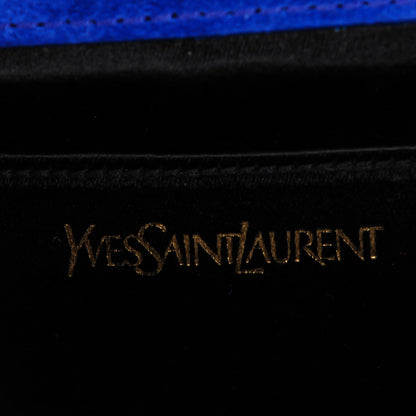 Saint Laurent Patent Calfskin Monogram Large Belle De Jour Clutch Royal Blue 6 of 7