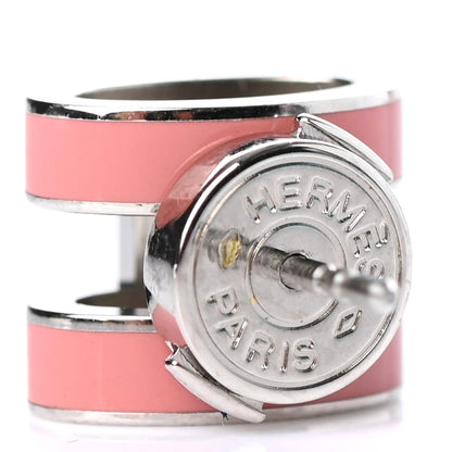 Hermes Palladium Lacquered Pop H Earrings Sugar Pink 5 of 5