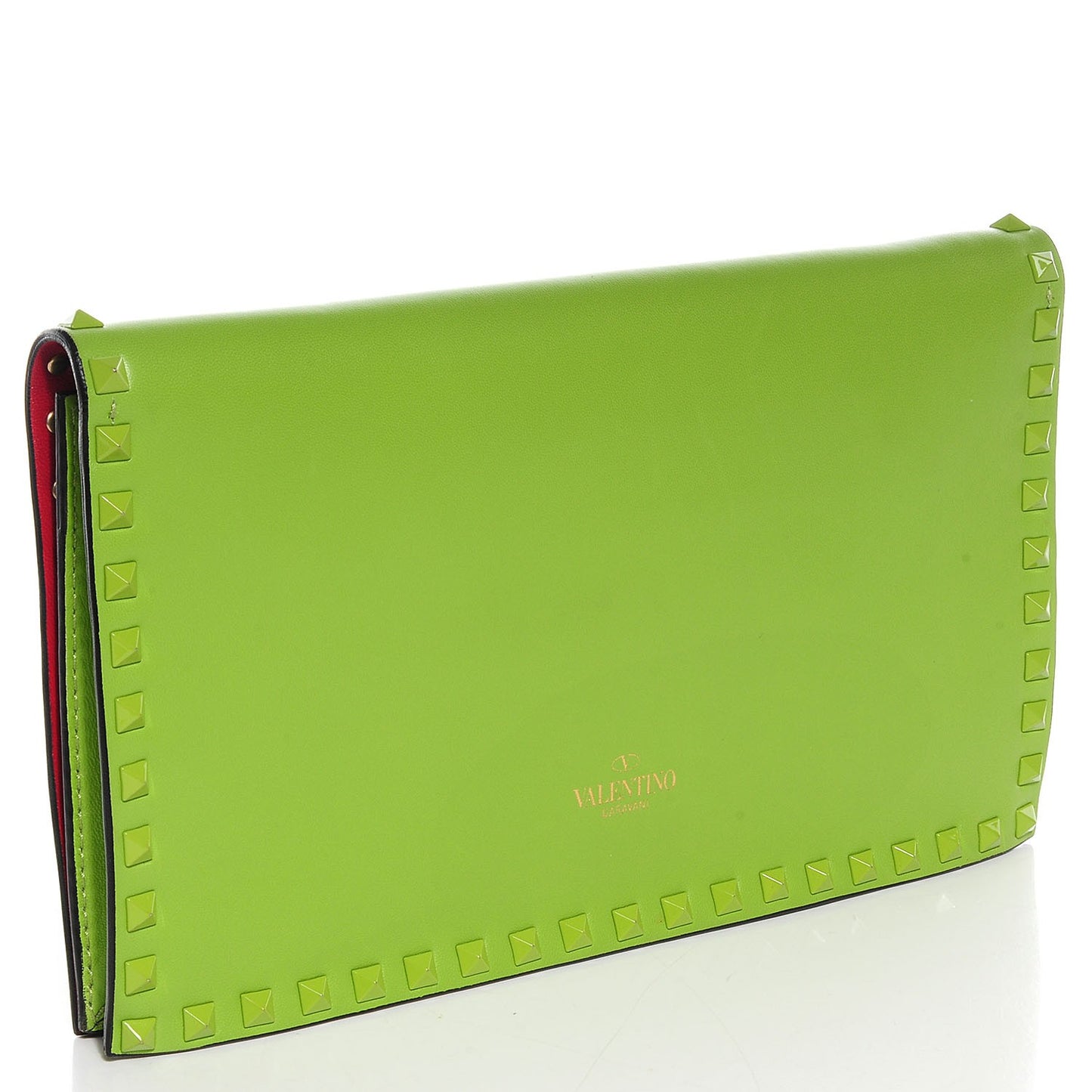 Nappa Rockstud Wristlet Clutch Pop Apple