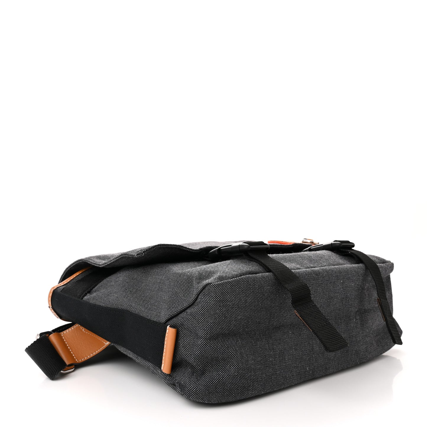 Canvas Calfskin Eye/LOEWE/Nature Messenger Bag Black Green