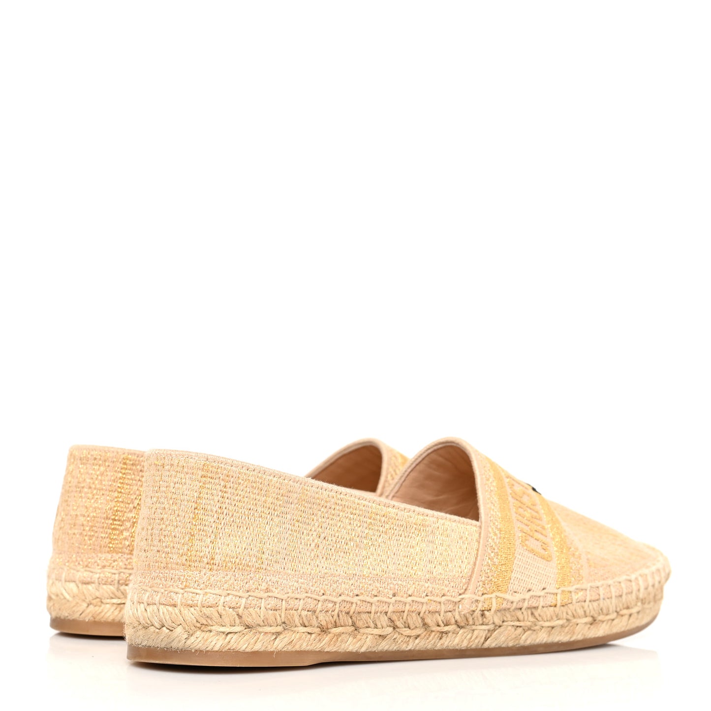 Cotton Embroidered Print Granville Espadrille 38.5 Gold