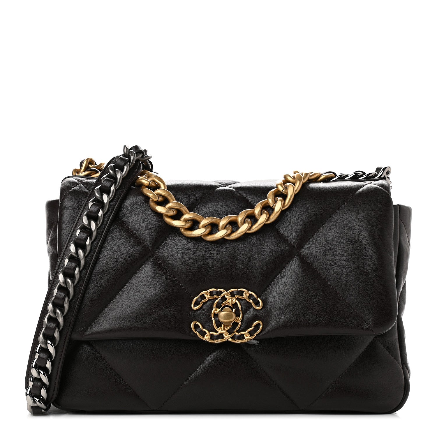 Chanel Lambskin Quilted Medium Chanel 19 Flap Dark Brown 1 of 9
