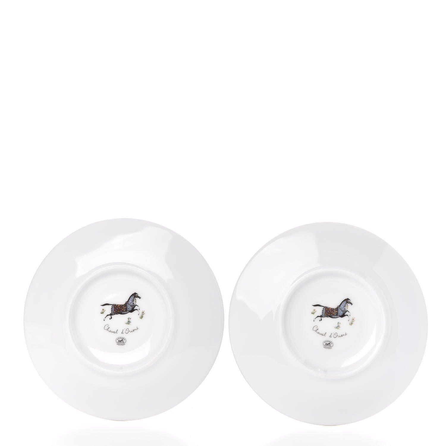 Hermes Porcelain Cheval d'Orient Tea Cup and Saucer Set of 2 5 of 6