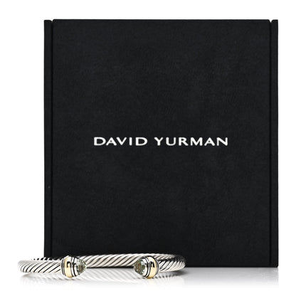 David Yurman Sterling Silver 14K Yellow Gold Prasiolite 7mm Cable Classics Bracelet 5 of 5