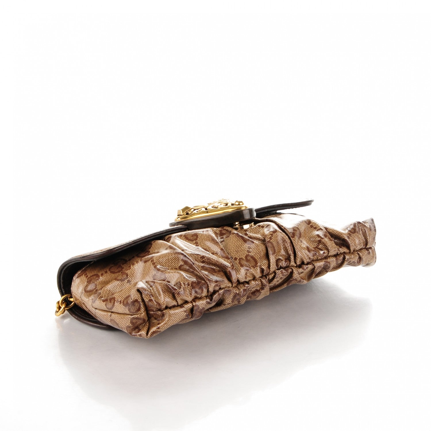 Gucci Crystal Monogram Babouska Clutch Dark Brown 4 of 8