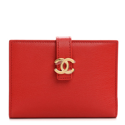 Chanel Grained Calfskin Passport Holder Wallet Red 1 of 8