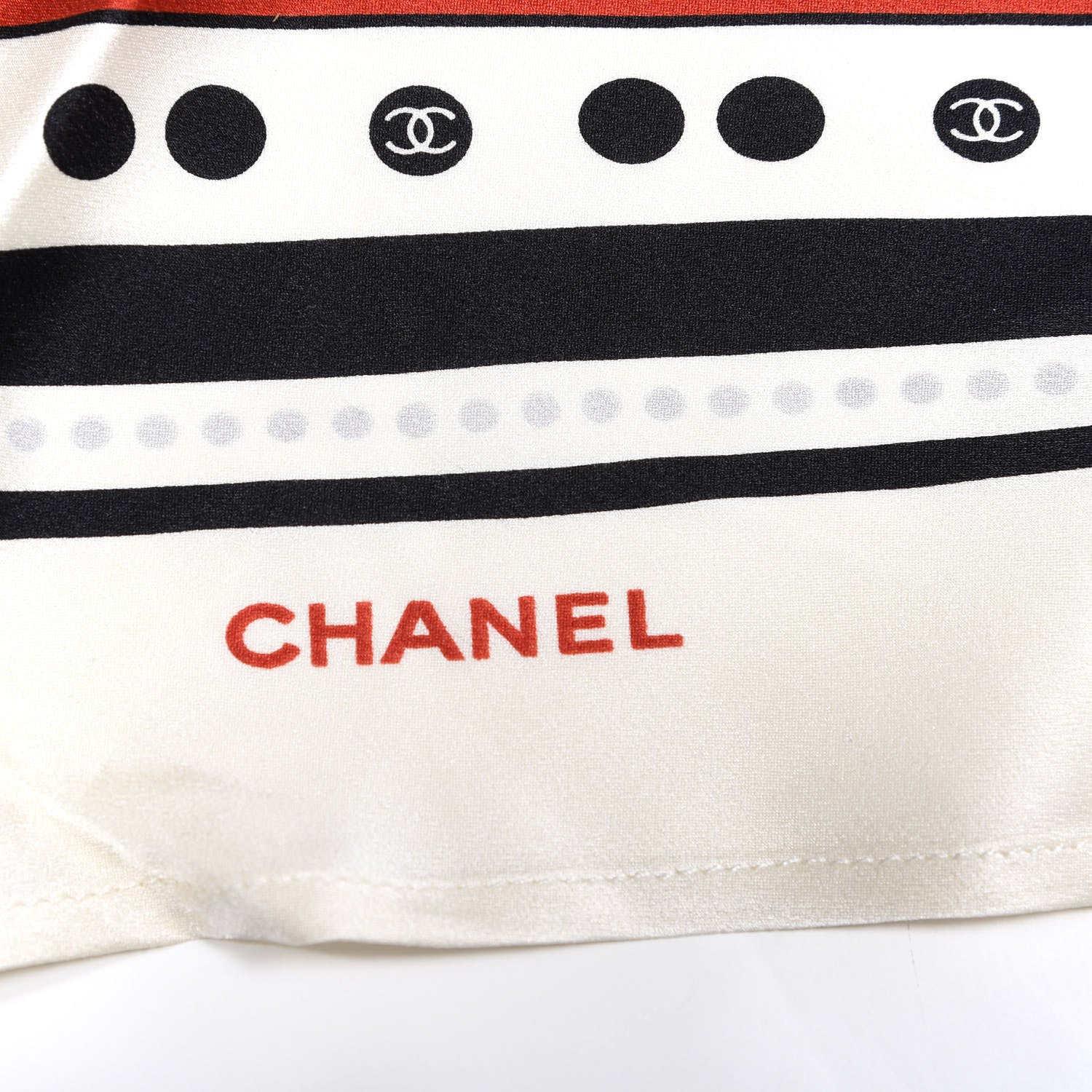 Chanel Silk Striped Scarf White Multicolor 2 of 7