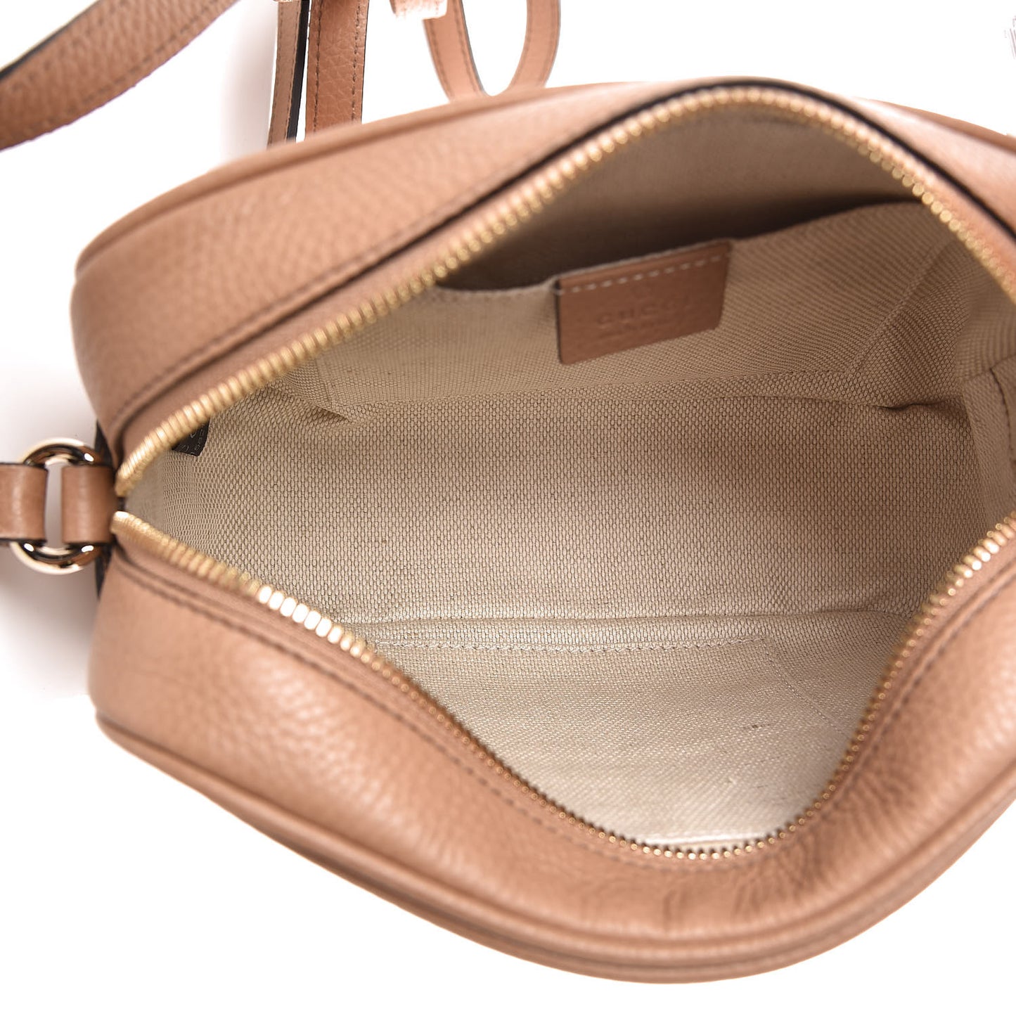 Pebbled Calfskin Small Soho Disco Bag Camelia