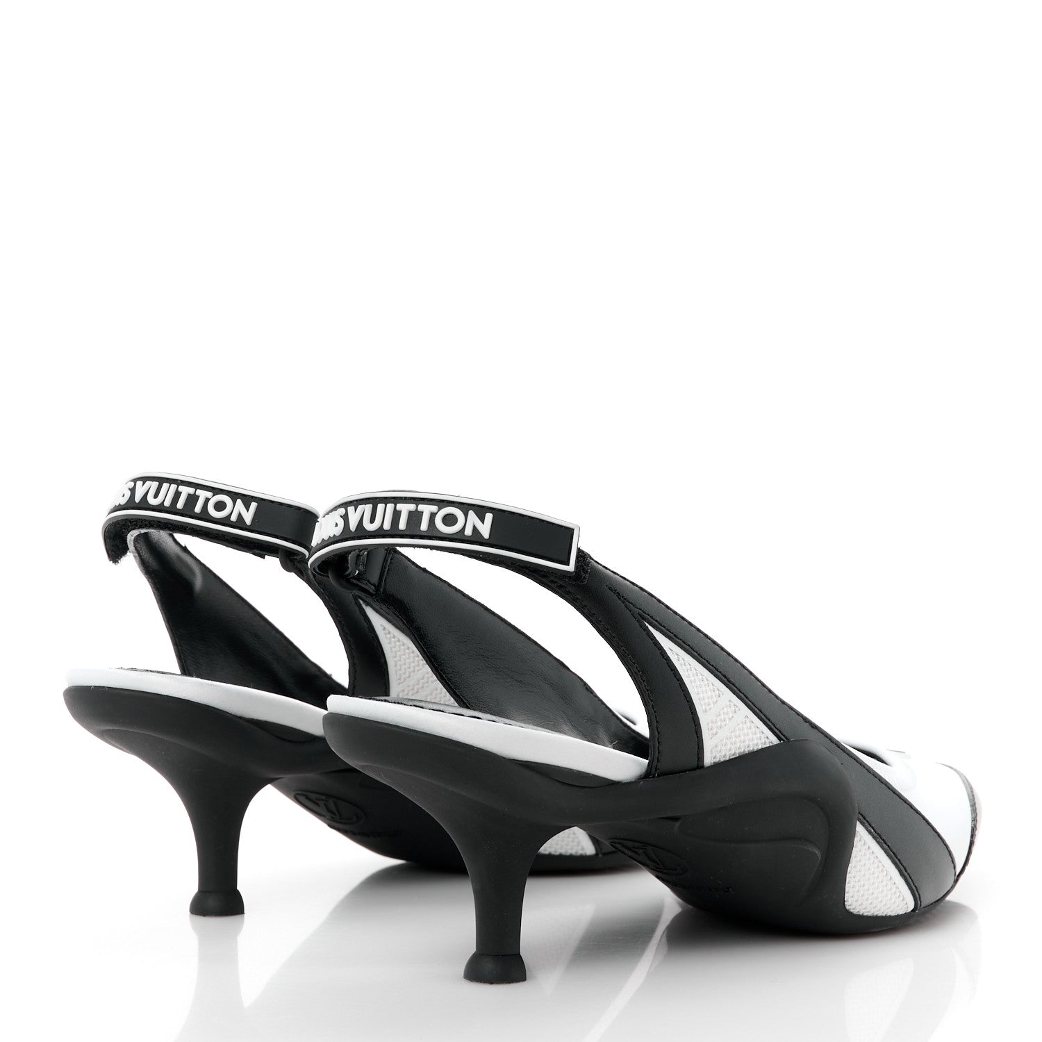 Louis Vuitton Calfskin Archlight Slingback Pumps 37 Black White 4 of 10