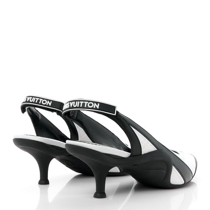 Louis Vuitton Calfskin Archlight Slingback Pumps 37 Black White 4 of 10