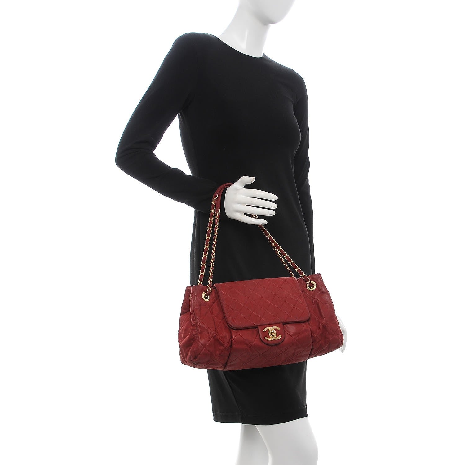 Chanel Iridescent Calfskin Large Chic Quilt Flap Red 2 of 10