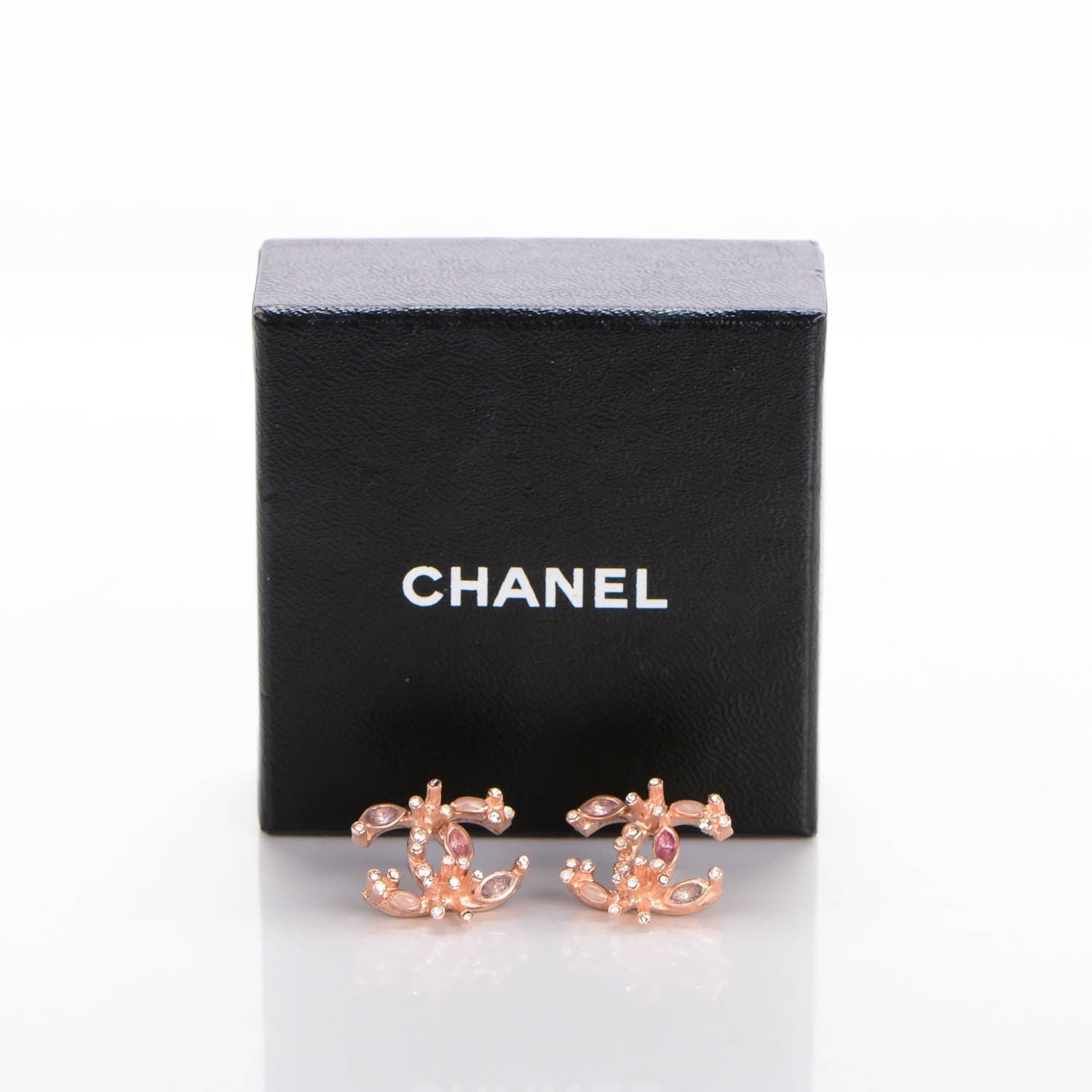 Chanel Crystal CC Earrings Pink 5 of 5