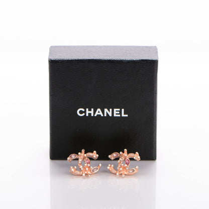 Chanel Crystal CC Earrings Pink 5 of 5