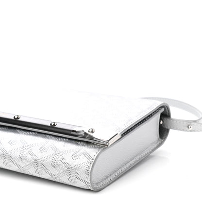 Goyard Goyardine Monte Carlo Bois Clutch With Strap Silver 9 of 10