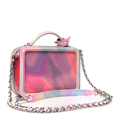 Chanel PVC Patent Calfskin Patent Lambskin Small CC Vanity Case Pink 3 of 11