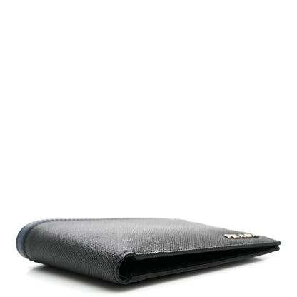 Prada Saffiano Bi-Fold Wallet Black Bluette 4 of 7