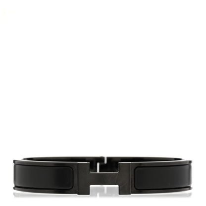 Hermes Matte Enamel Narrow Clic Clac HH Bracelet T4 So Black 1 of 5