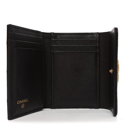Chanel Lambskin Quilted Textured CC Compact Flap Card Holder Eggplant 5 of 8