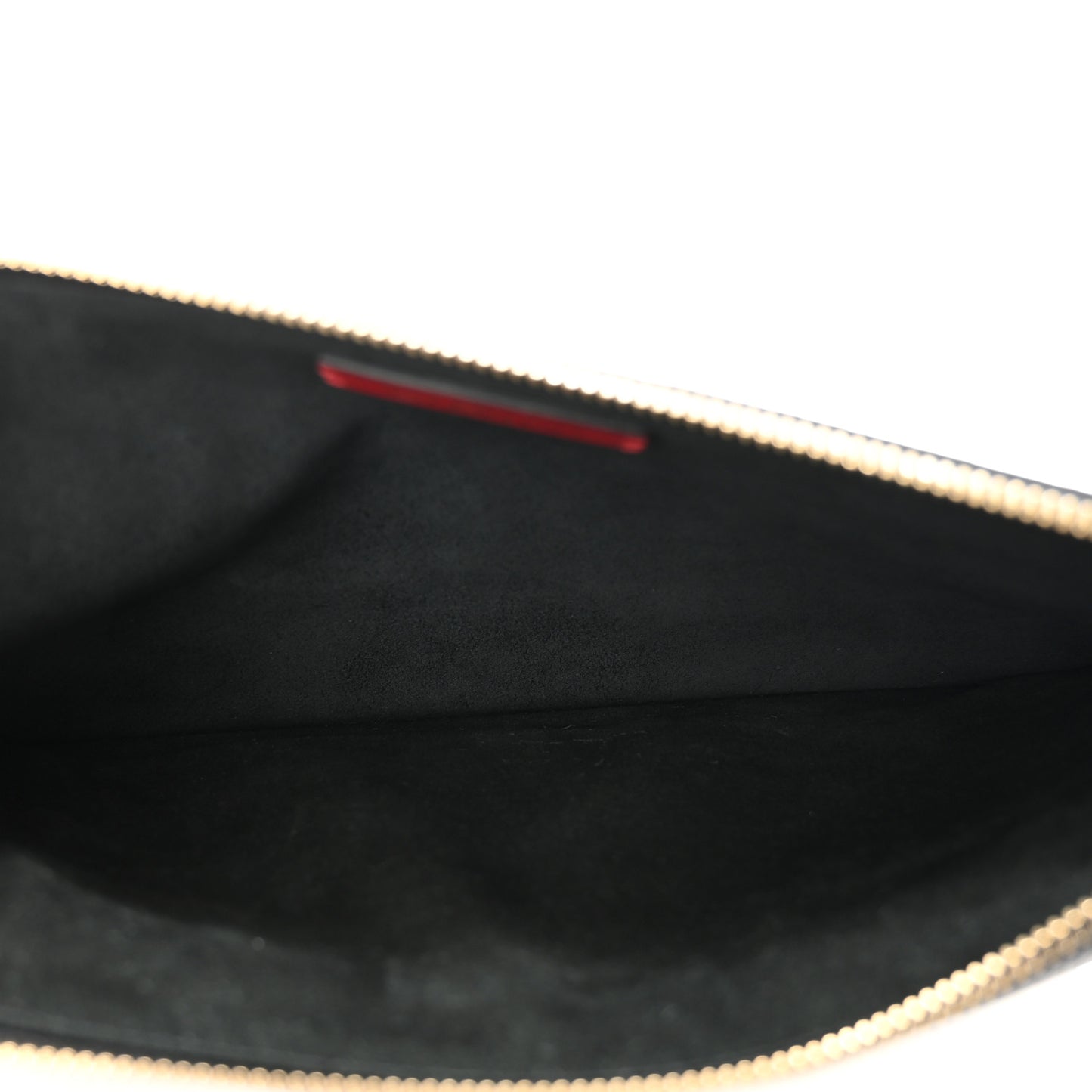 Pebbled Calfskin Large Rockstud Wristlet Clutch Black