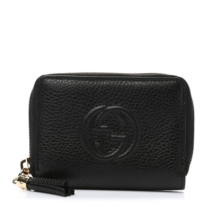 Gucci Pebbled Calfskin Small Soho Zip Around Wallet Black 1 of 7
