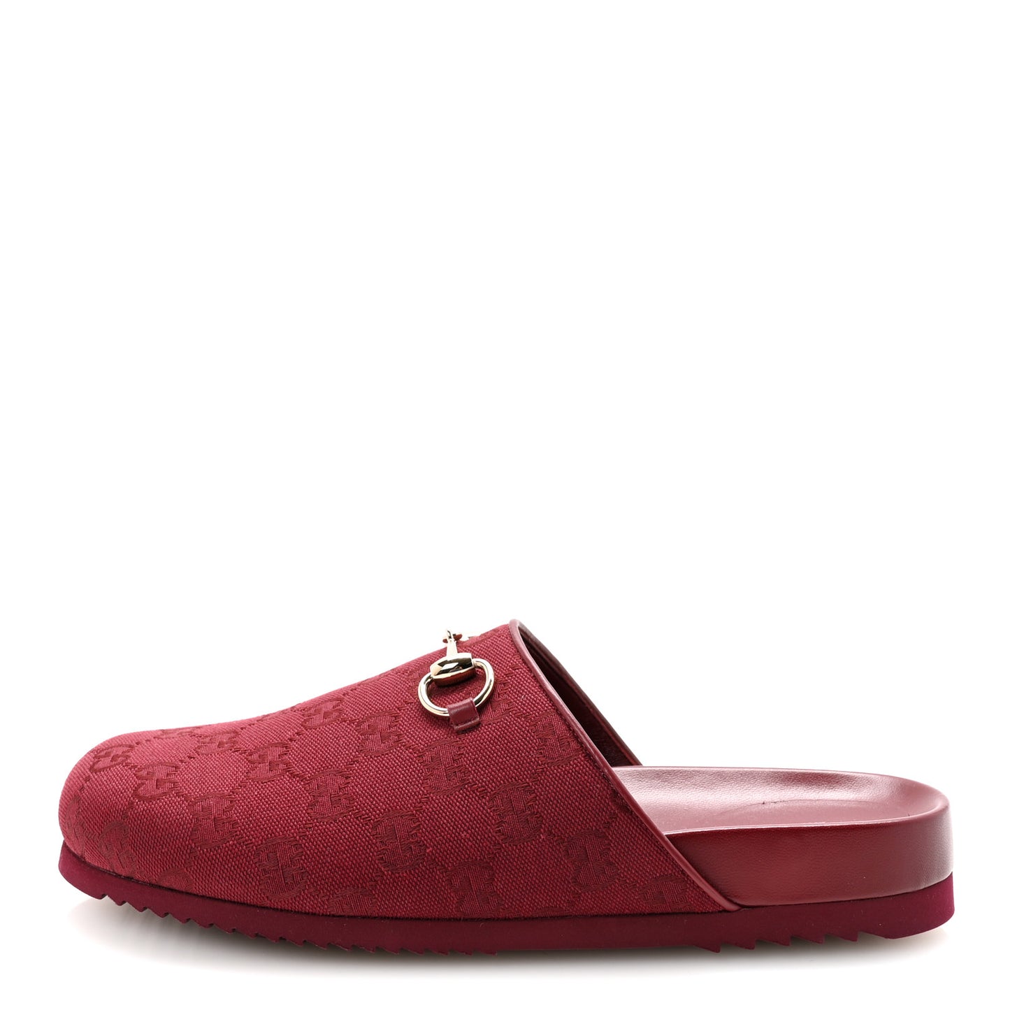 GG Supreme Monogram Womens Horsebit Slippers 40 Rosso Ancora