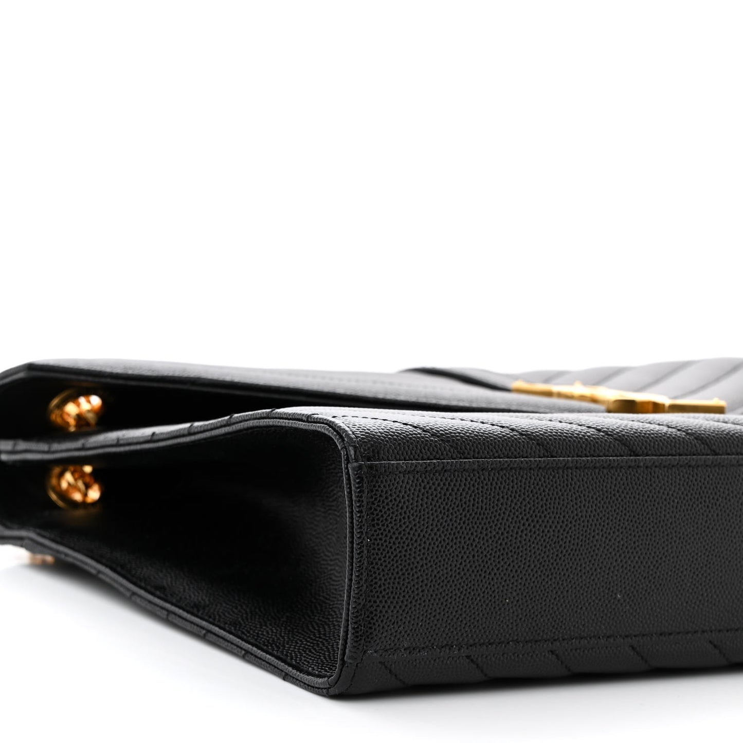 Grain De Poudre Matelasse Chevron Large Monogram Satchel Black