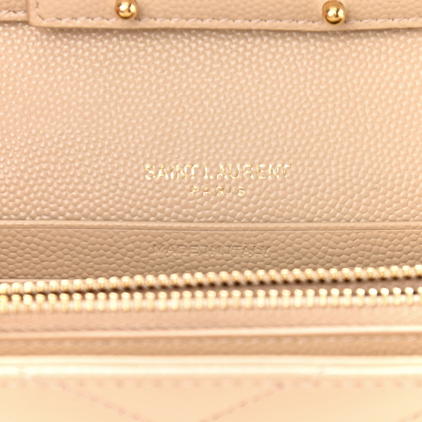 Grain De Poudre Matelasse Chevron Monogram Chain Wallet Nude Powder