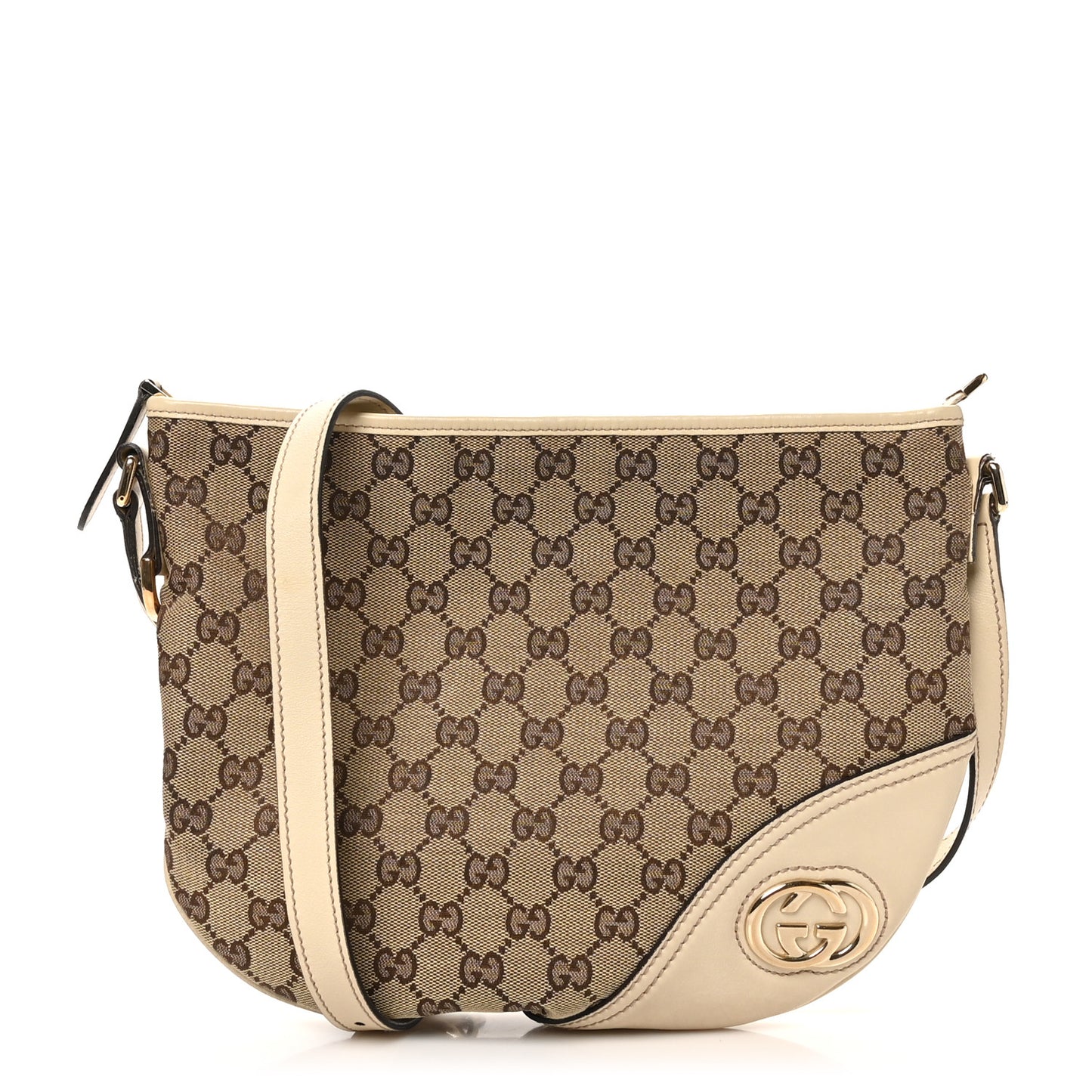 Monogram Medium New Britt Half Moon Hobo White