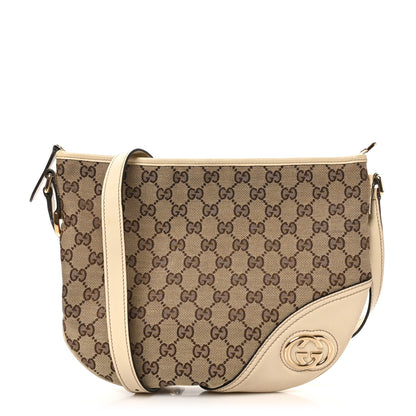 Gucci Monogram Medium New Britt Half Moon Hobo White 1 of 10