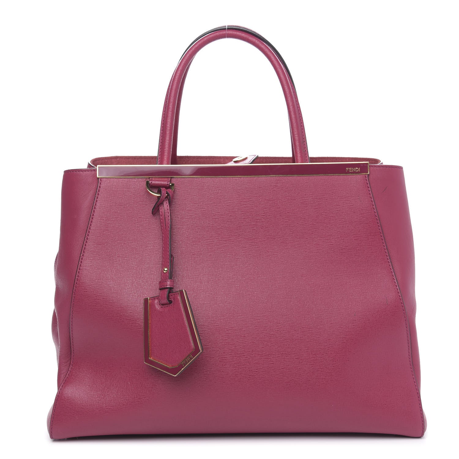 Fendi Vitello Elite Flamingo Regular 2Jours Tote Amarena 1 of 13