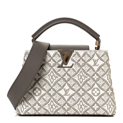Louis Vuitton Calfskin Since 1854 Embroidered Capucines BB Ecru Taupe 1 of 11