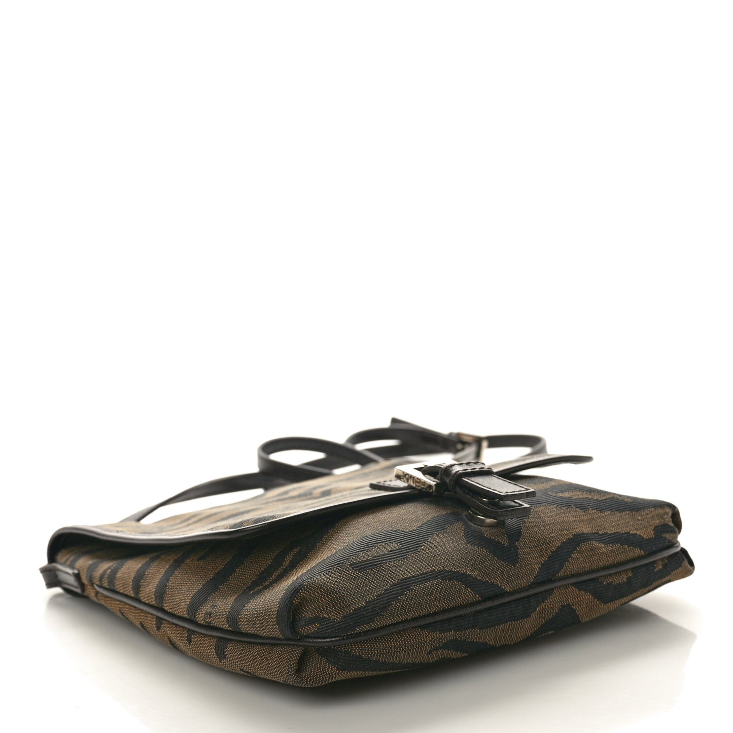 Zucchino Vitello Zebra Baguette Crossbody Brown