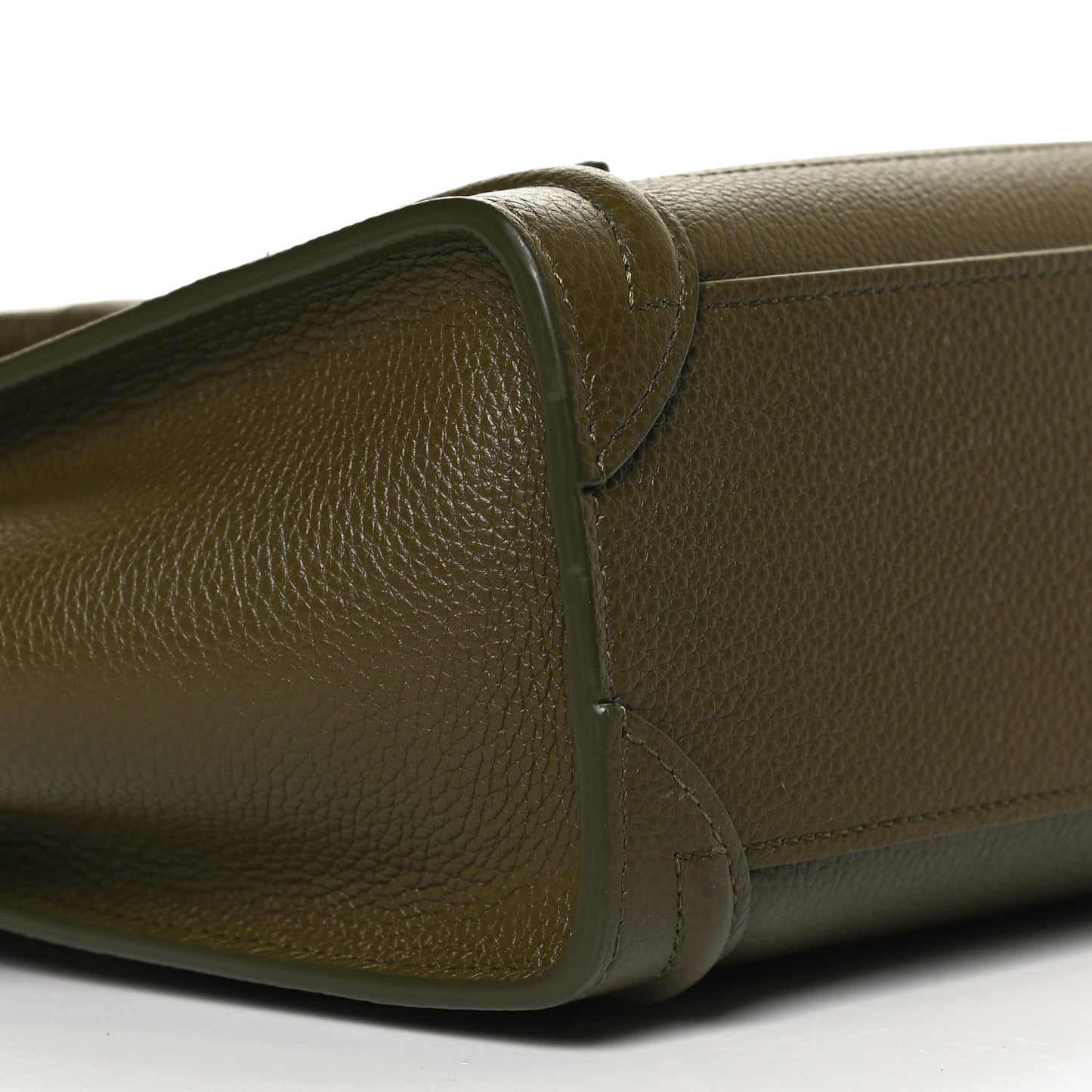 Drummed Calfskin Nano Luggage Dark Olive