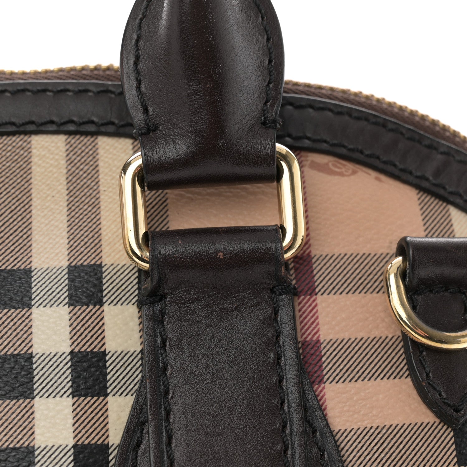 Burberry Haymarket Check Small Orchard Bowling Bag Chocolate 11 of 12