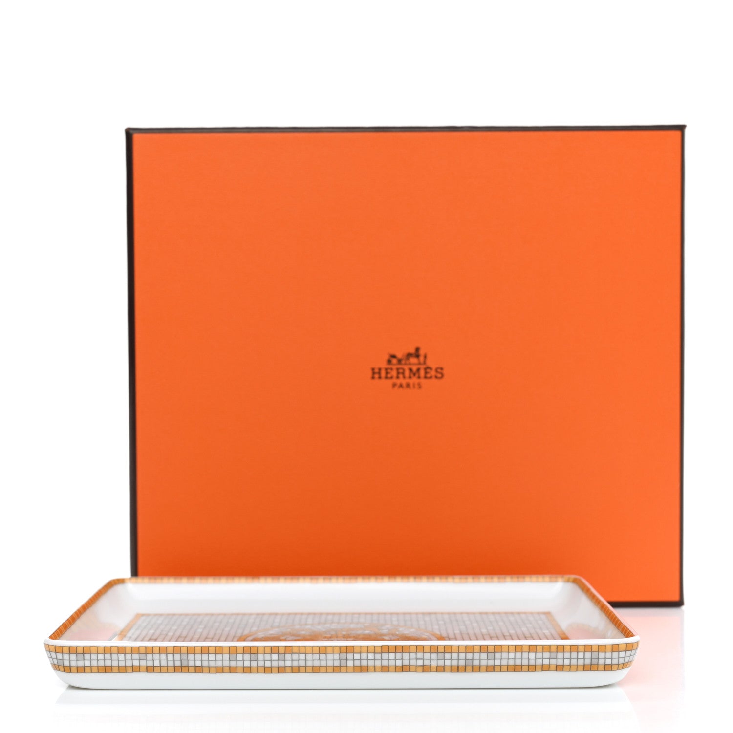 Hermes Porcelain Mosaique au 24 Gold Sushi Plate 6 of 6