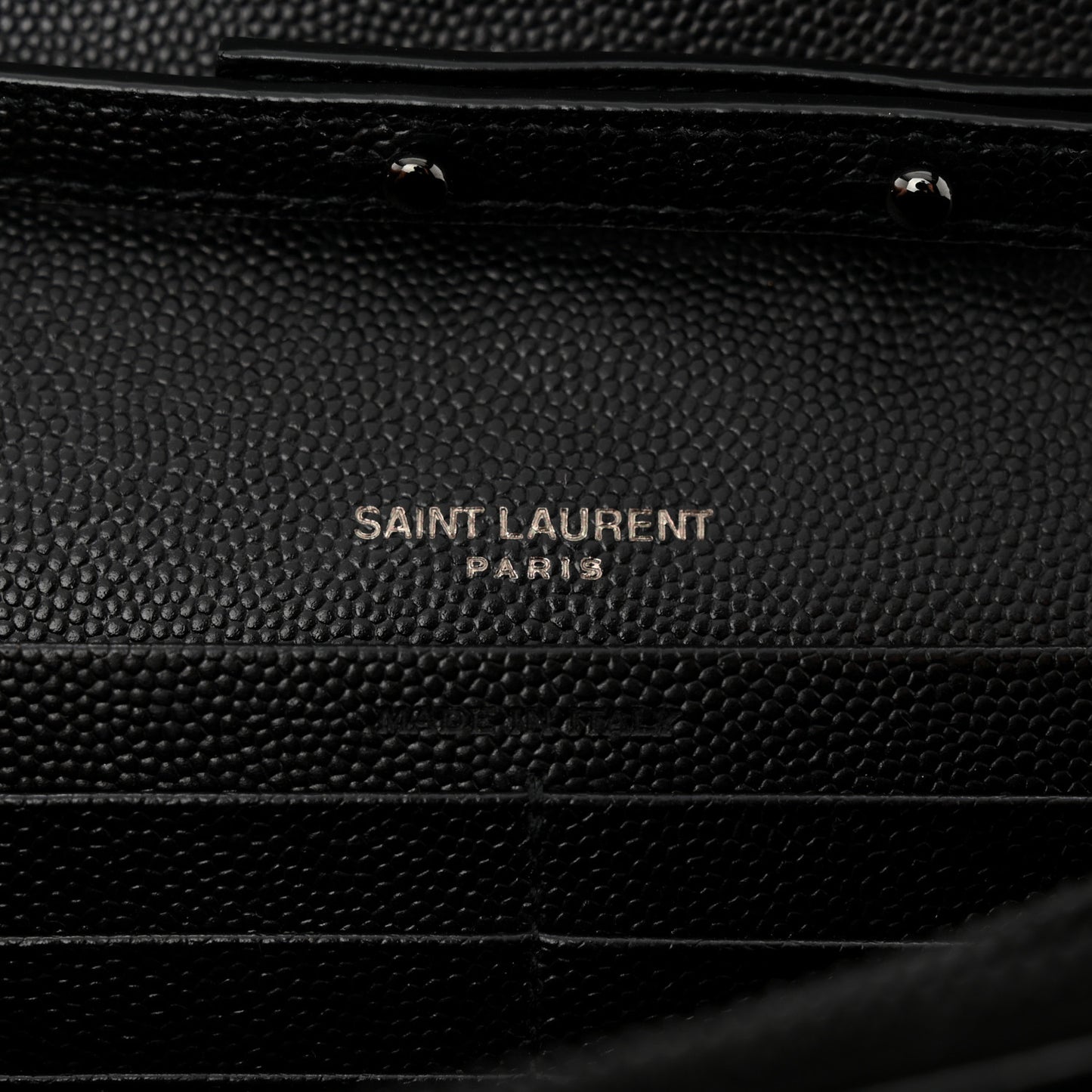 Grain De Poudre Matelasse Chevron Monogram Monochrome Chain Wallet Black