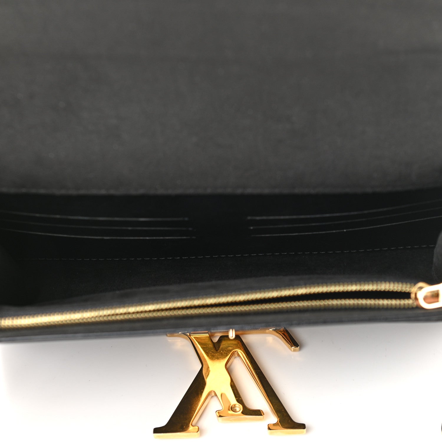 Louis Vuitton Calfskin Chain Louise GM Black 5 of 9
