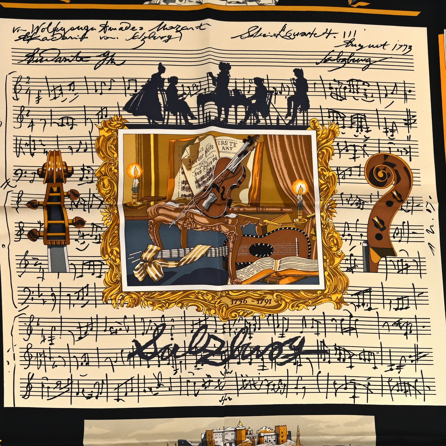 ◇エルメス◇スカーフ/IN SALZBURG/ザルツブルグにて/シルク/バンダナ Hermes Silk Salzburg Scarf 90 1847598 – FASHIONPHILE