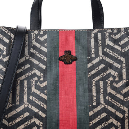 Gucci GG Supreme Monogram Caleido Web Vertical Tote Black 10 of 10