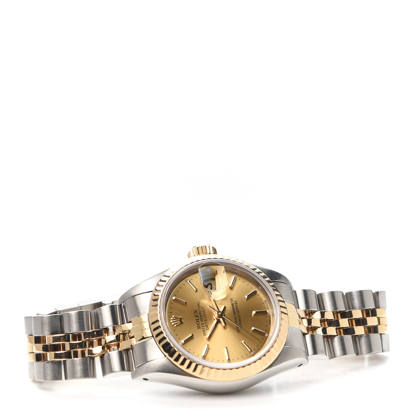 Stainless Steel 18K Yellow Gold 26mm Oyster Perpetual Datejust Watch Champagne 69173