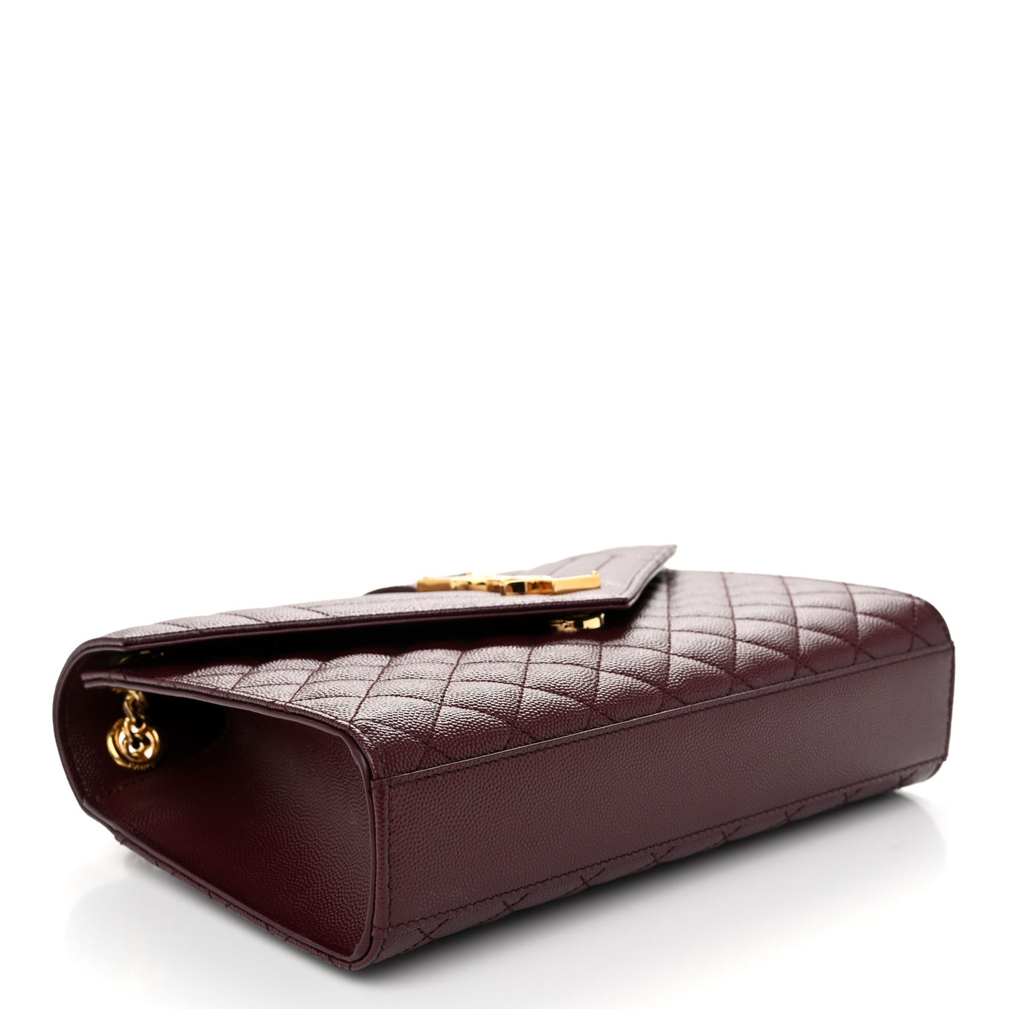 Grain De Poudre Textured Mixed Matelasse Medium Triquilt Monogram Satchel Rouge Legion