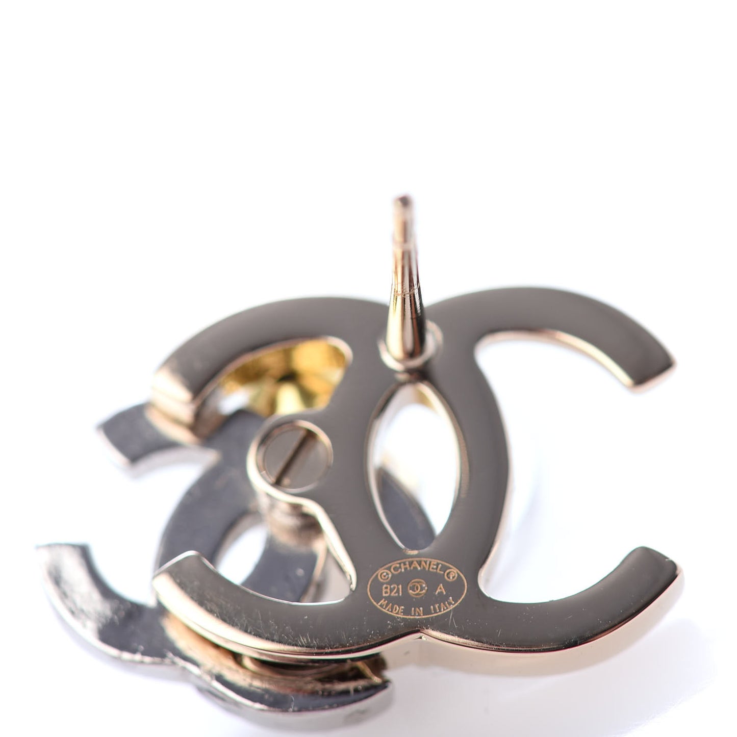 Crystal Double CC Earrings Gold Silver