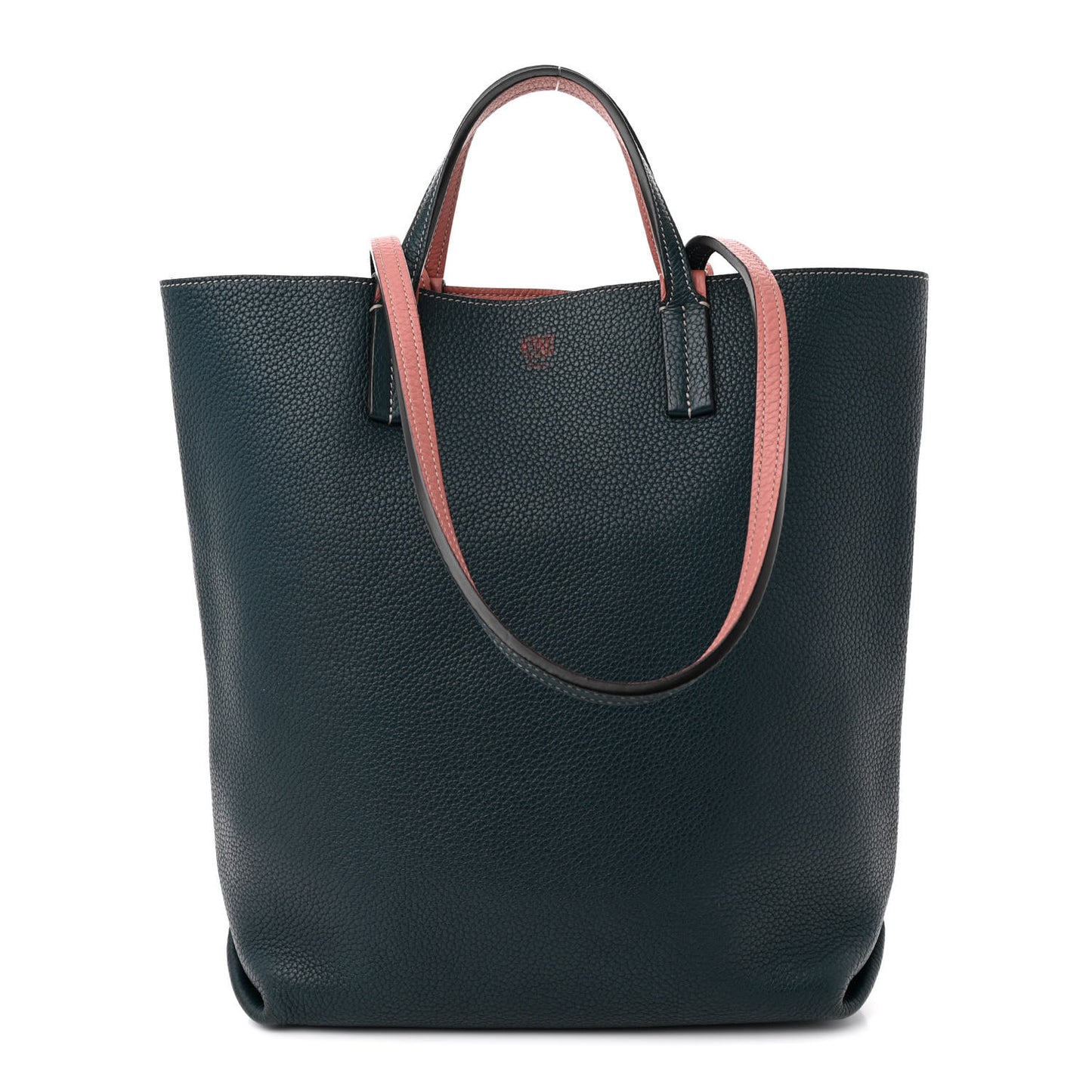 Taurillon Blush Calfskin Quattro Reversible Tote TPM Blue Pink