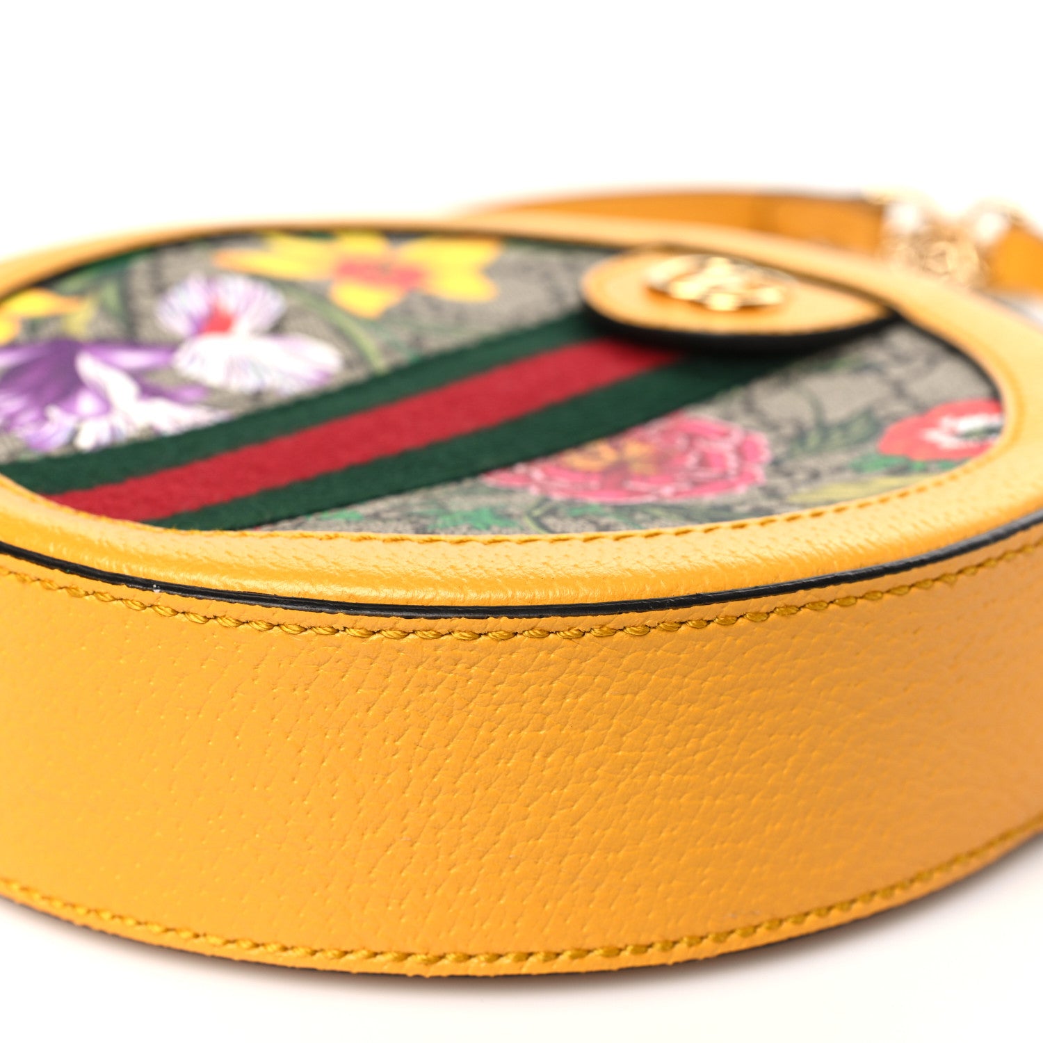 Gucci GG Supreme Monogram Flora Web Mini Ophidia Round Shoulder Bag Beige Multicolor Crop 10 of 10