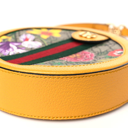 Gucci GG Supreme Monogram Flora Web Mini Ophidia Round Shoulder Bag Beige Multicolor Crop 10 of 10