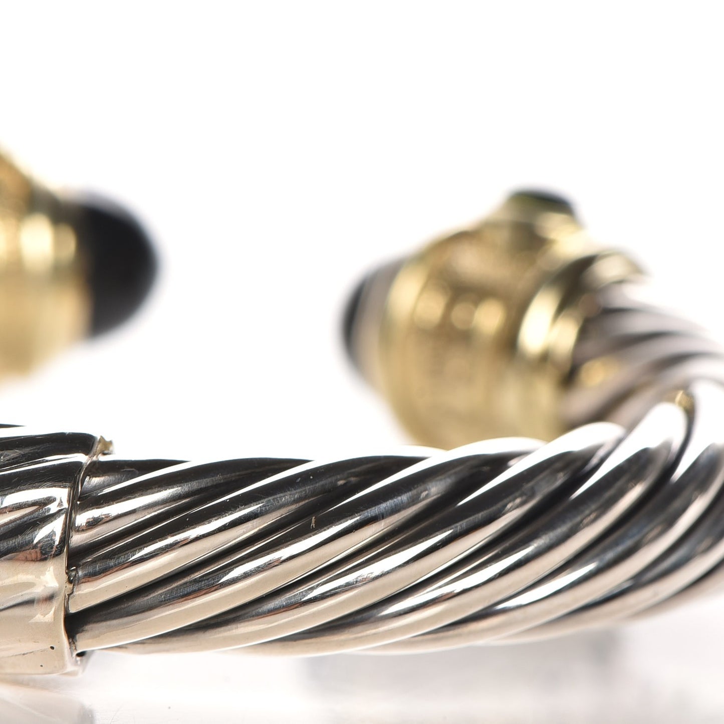Sterling Silver 14K Gold 10mm Cable Renaissance Bracelet